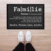 Fußmatte mit Namen Definition Familie personalisierbar mit Vornamen und