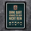 Metallschild XL mit Barber-Shop Motiv und Spruch: Ohne Bart Produktbild-Vorschau 2