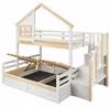 Etagenbett 90x200 & 140x200 cm Massivholz, Hausbett mit Produktbild-Vorschau 11