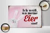 Holzschild Spruch 30x20cm Osterhase weiß wo Eier sind Produktbild-Vorschau 2