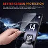 A hand is holding a screen protector over a smartphone screen. Produktbild-Vorschau