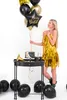 Palloncino in foil Happy Birthday nero oro 45cm Anteprima dell’immagine prodotto 2