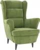 A product image of a green armchair. Voir les images du produit