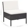 vidaXL 3-tlg. Garten-Lounge-Set mit Auflagen Poly Rattan Produktbild-Vorschau 7