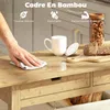 HOMCOM Desserte de cuisine à roulettes en bambou, chariot Voir les images du produit 4
