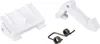 Three white plastic and metal washing machine parts are arranged on a white background. Produktbild-Vorschau