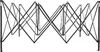 A folded canopy frame on a white background. Voir les images du produit