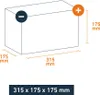 A diagram of a car battery with dimensions and polarity markings. Produktbild-Vorschau