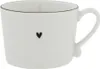 Tasse, Becher HEART weiß mit kleinem schwarzen Herz 300ml Produktbild-Vorschau 1
