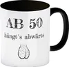 Ab 50 hängt´s abwärts Kaffeebecher Schwarz Besonders Produktbild-Vorschau 1
