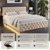 tectake® Polsterbett Sedona in Samtoptik mit Steppmuster Produktbild-Vorschau 2