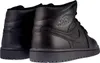 A pair of black Nike Air Jordan 1 Mid sneakers shown from the back. Produktbild-Vorschau
