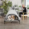 PawHut Hundeliege Outdoor mit Dach, Erhöhtes Hundebett für Produktbild-Vorschau 8