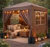 Faltpavillon 2 x 2 m Braunbeige mit 4 Fußgewichten, 4 Produktbild-Vorschau 3