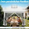 A group of people are enjoying a meal under a white pop-up gazebo in a garden. Náhled obrázku produktu