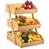 Panier à fruits en bambou,Panier de service à 3 étages, Voir les images du produit 1