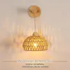 Mckalen Rieten wandlamp, hout, E27, vintage houten wandlamp Productafbeelding-voorbeeld 5