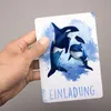 10 Einladungskarten Orca blau/ weiß mit GLITZER inkl. 10 Produktbild-Vorschau 3