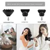 Collage showing three different hair dryer attachments and three women using hair dryers in different scenarios. Produktbild-Vorschau