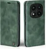A green flip case for a smartphone is shown from two angles. Produktbild-Vorschau