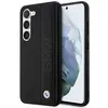 A black BMW branded phone case is shown next to a smartphone. Produktbild-Vorschau