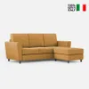 Moderner 3-Sitzer Stoffsofa 212cm mit Fußhocker Yasel 180P Produktbild-Vorschau 3