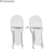 Two white plastic clips are shown against a white background. The word "Rückseite" (German for "back") is visible in the top left corner. Produktbild-Vorschau