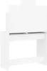 A white vanity table with a tri-fold mirror and a drawer, shown against a white background. Produktbild-Vorschau