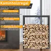 Półka na drewno do kominka Ikodm, 100 × 80 × 25 cm, metal, Podgląd zdjęcia produktu 3