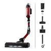 A cordless stick vacuum cleaner and its accessories are displayed against a white background. Produktbild-Vorschau