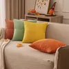 Kissenbezug Kordsamt Patchwork 40x40 Orange Grün 4er Set Produktbild-Vorschau 4