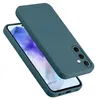 A teal phone case is shown on a white background, with a smartphone partially visible underneath. Produktbild-Vorschau