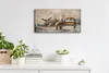 Wandbild Leinwand Bilder Wanduhr 60x30 Gemälde Winter Produktbild-Vorschau 3
