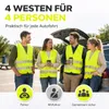 4x gilet di sicurezza auto ISO20471-2025 & 2026: Giallo Anteprima dell’immagine prodotto 5