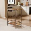 Rollschrank in rustikalem Braun – Beistelltisch, Regal, Produktbild-Vorschau 4