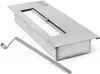 A stainless steel ethanol burner with a tool. Voir les images du produit
