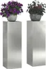 vidaXL Supporto per piante 2 pezzi Argento 24 x 24 x 75 cm Anteprima dell’immagine prodotto 3