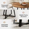 A collage of images highlighting features of a round dining table. Podgląd zdjęcia produktu