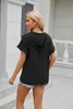 ASKSA Dámská mikina s kapucí Tričko s knoflíkem V-neck Náhled obrázku produktu 5