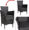 Casaria® Set de 4 chaises en polyrotin Brun avec coussin Voir les images du produit 3