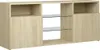 A light wood TV cabinet with glass shelves. Náhled obrázku produktu