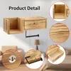 Omgoods - Wandgemonteerde houten toiletpapierhouder met Productafbeelding-voorbeeld 3