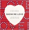 The image shows the front of a perfume box with a heart design. Produktbild-Vorschau