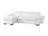 Ecksofa mit Schlaffunktion - Ecke Links - Leder - Weiß - Produktbild-Vorschau 4