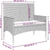 Panca da giardino a 2 posti con cuscini in poly rattan nero Anteprima dell’immagine prodotto 10