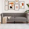 vidaXL Chesterfield-Sofa 3-Sitzer Taupe Stoff Produktbild-Vorschau 2