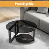 Couchtisch Runder Beistelltisch, Ø60x 45cm, 2 Ebenen mit Produktbild-Vorschau 2