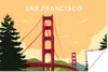 MuchoWow® Poster San Francisco - Brücke - USA - Golden Gate Produktbild-Vorschau 1