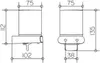 Technical drawing with dimensions of a bathroom accessory. Produktbild-Vorschau