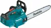 A teal and black Makita cordless chainsaw is shown against a white background. Produktbild-Vorschau